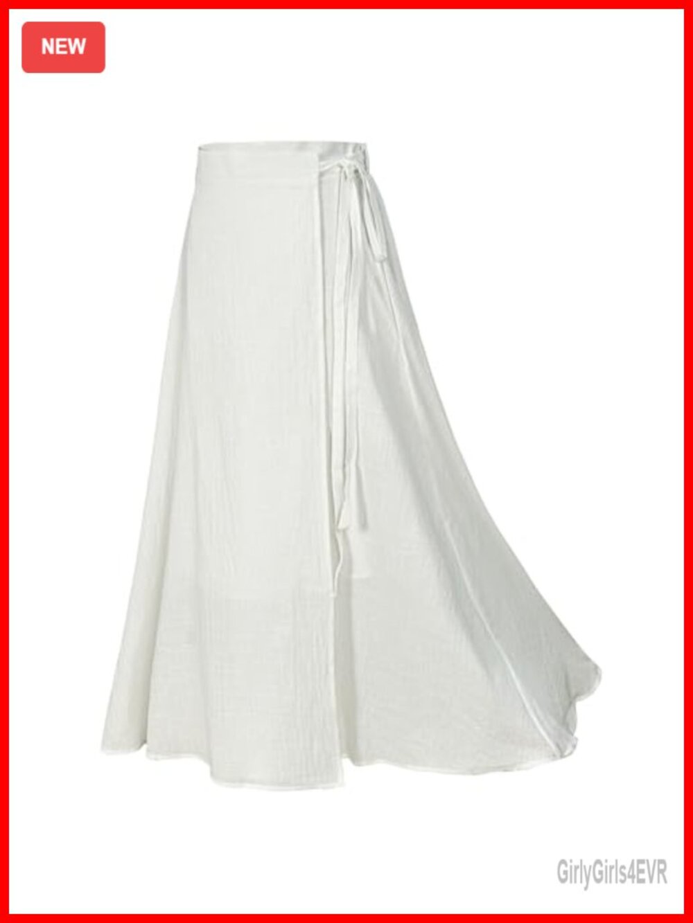 Linen Wrap Maxi Skirt Lace Up Adjustable Waist Pockets